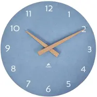 Alba Milena - Wandklok Rond - Blauw - Hout - Ø30cm - Kwartsuurwerk