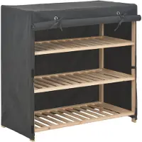 Super Merchant Schoenenkast met hoes 79x40x80 cm stof grijs