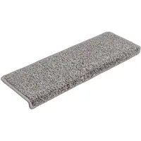 vidaXL Trapmatten 15 st 65x21x4 cm Grijs Rechthoekige Rand