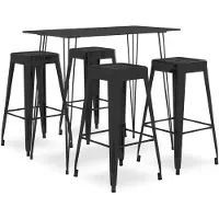vidaXL 5-delige Barset zwart
