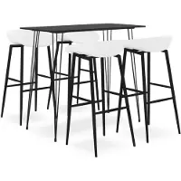 vidaXL 5-delige Barset zwart en wit