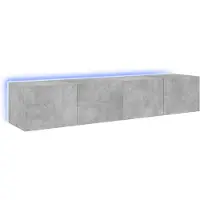vidaXL Tv-wandmeubels met LED-verlichting 2 st 80x35x31 cm betongrijs