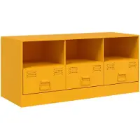 vidaXL Tv-meubel 99x39x44 cm staal mosterdgeel