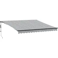 vidaXL Luifel automatisch uittrekbaar LED 400x350 cm antraciet en wit