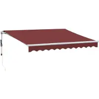vidaXL Elektrische Zonneluifel 3 x 2,5 m Bordeauxrood 100% Polyester