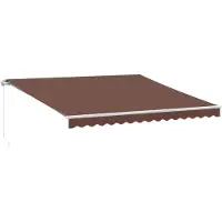 vidaXL Luifel handmatig uittrekbaar met LED 400x350 cm bruin
