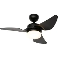 QAZQA Plafondventilator zwart 86.7cm incl. LED dimbaar met afstandsbediening - Yuki