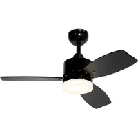 QAZQA Plafondventilator voor buiten zwart 91,3 cm incl. LED dimbaar met afstandsbediening IP44 - Toledo
