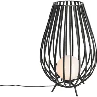 QAZQA Design vloerlamp zwart met opaal 70 cm IP44 - Angela