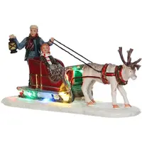 Luville Kerstfiguur Reindeer Sleigh