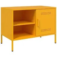 vidaXL Tv-meubel 68x39x50,5 cm staal mosterdgeel