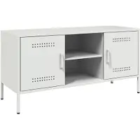 vidaXL Tv-meubel 100,5x39x50,5 cm staal wit