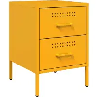 vidaXL Nachtkastje 36x39x50,5 cm staal mosterdgeel