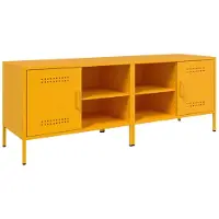 vidaXL Tv-meubelen 2 st 68x39x50,5 cm staal mosterdgeel