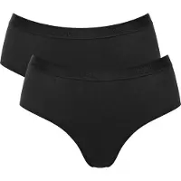 Sloggi GO Casual Midi 2P Dames Onderbroek - Zwart - Maat S
