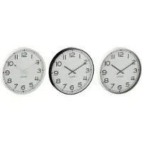 J-Line 43931 Wandklok Rond Plastic Wit/Zwart