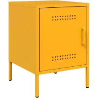 vidaXL Nachtkastje 36x39x50,5 cm staal mosterdgeel