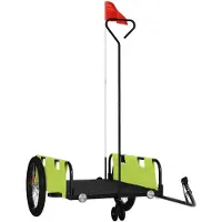 vidaXL Fietsaanhanger, groen en zwart, Oxford-stof en ijzer