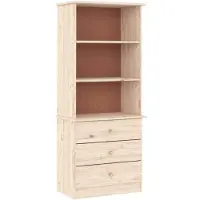 vidaXL Boekenkast met lades ALTA 60x35x142 cm massief grenenhout