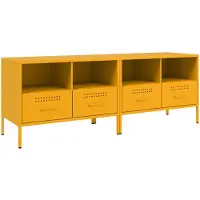 vidaXL Tv-meubelen 2 st 68x39x50,5 cm staal mosterdgeel