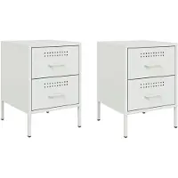 vidaXL Nachtkastjes 2 st 36x39x50,5 cm staal wit