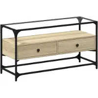 vidaXL Tv-meubel met glazen blad 98x35x51 cm bewerkt hout sonoma eiken