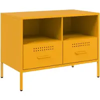 vidaXL Tv-meubel 68x39x50,5 cm staal mosterdgeel