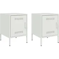 vidaXL Nachtkastjes 2 st 36x39x50,5 cm staal wit