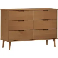 vidaXL Ladekast MOLDE 113x40x80 cm massief grenenhout bruin