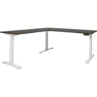 Schaffenburg Dextro Plus Hoek-opstelling elektrisch zit/sta bureau frame Aluminium (RAL9006) blad Havanna 180CMx200CM
