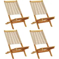 vidaXL Tuinstoelen 4 st inklapbaar massief acaciahout beige