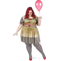 Vegaoo - Groot formaat psychoclownkostuum voor dames