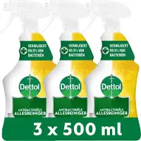 Dettol - 3 Allesreiniger Sprays - Antibacterieel - 3x Sprankelende Citroen - 3x500 ml - Voordeelverpakking