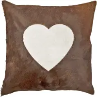 Mars & More kussen koe hart bruin 45x45cm