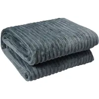 Clayre & Eef Plaid 180x200 cm Grijs Polyester Deken Grijs Deken