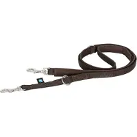 AnnyX Hondenriem -MIDDEL-BOLT-FUN- Verstelbaar - BRUIN - lichtgewicht - 2cm breed - Lengte 175cm - voor kleine honden-korte wandellijn