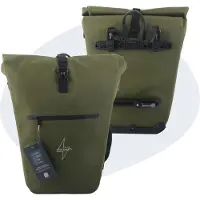 Voltano Luxe E-bike Fietstas 28L - Mos Groen - Pakaftas Met Laptop vak - 100% Waterdicht