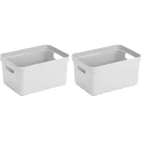 Sunware Opbergbox Sigma - 10x - kunststof - wit - 5 liter - Opbergbakken/opbergers - 25,2 x 18 x 12,2 cm