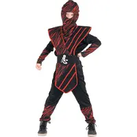 Vegaoo - Rood gestreept ninja kostuum voor jongens