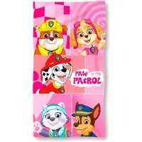 Paw Patrol strandlaken - 140 x 70 cm. - Skye en Everest handdoek - roze