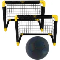 Umbro Voetbaldoel 50 x 44 x 44 cm Voetbaldoeltjes Set van 2 met Voetbal Voetbalgoal Opvouwbaar Voetbal Goal Makkelijk Opbergen Voetbal Training Goals voor Kinderen Zwart/ Geel