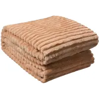 Clayre & Eef Plaid 180x200 cm Beige Polyester Deken Beige Deken