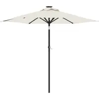 vidaXL - Parasol - met - stalen - paal - 225x225x212 - cm - wit