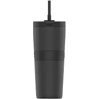 Onyx Drinkfles met Rietje 700ML - Waterfles voor Kinderen & Volwassenen - Thermosbeker Travel Mug - Zwart