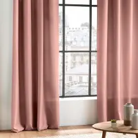 Wicotex - Gordijnen - Kant en klaar - Met ophanglus 140x260cm uni polyester Pink 2stuks