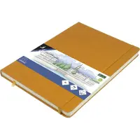 Kangaro schetsboek - A4 - okergeel - PU hardcover - met elastiek en lint - K-861241