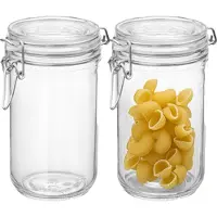 Bormioli Rocco Bormiolo Rocco Set van 2 weckpotten - glas - transparant - 0,75 L