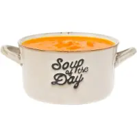 Excellent houseware soepkom/snack schaaltje - beige - 500ml - porselein - met oor