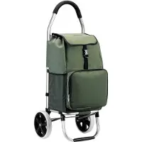 Packaway Boodschappentrolley met koelvak - 45L - boodschappenwagen - steekwagen functie - GROEN