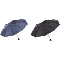 Benson 2x Opvouwbare paraplu’s voordeelpakket - zwart/blauw